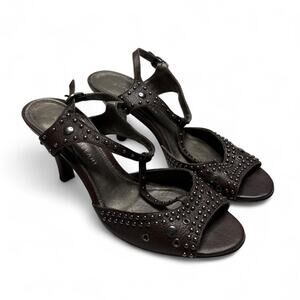 Y2K Studded Leather Kitten Sexy Heels party casual Antonio Melani size 6 1/2